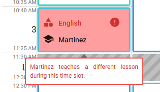 Double booked teacher