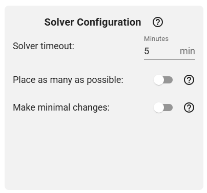 Solver Configuration Settings