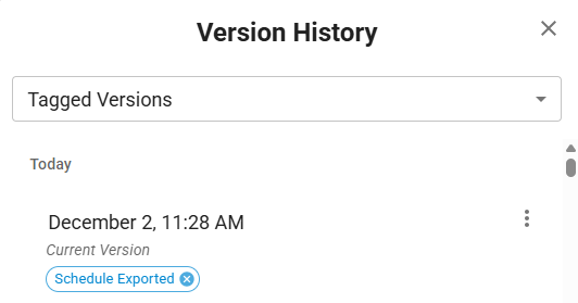 Tagged Exported Schedule